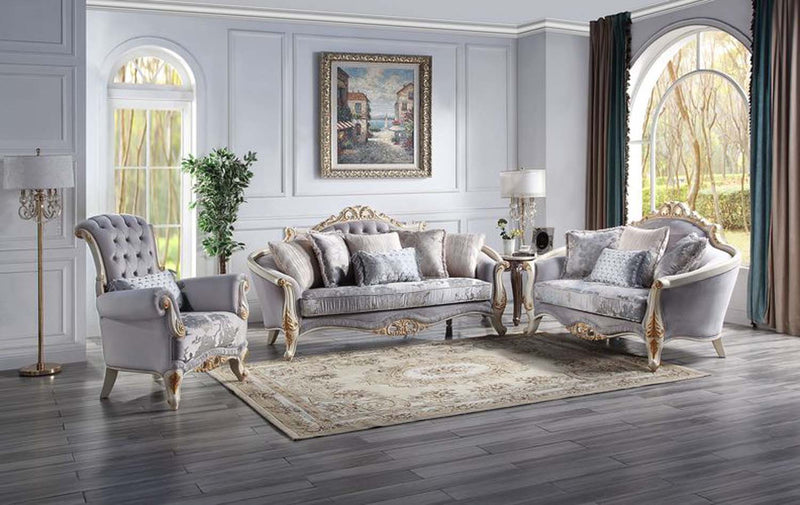 Galelvith 88" Sofa w/6 Pillows, Gray Fabric Acme