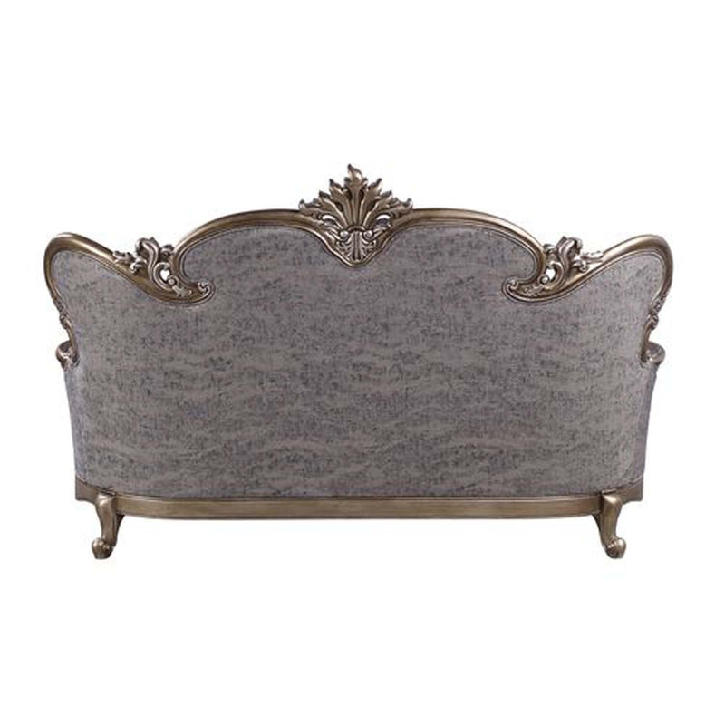 Elozzol 90" Sofa w/5 Pillows, Fabric & Antique Bronze Finish Acme