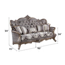 Elozzol 90" Sofa w/5 Pillows, Fabric & Antique Bronze Finish Acme