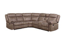 Dollum Motion 131" Sectional Sofa, Two Tone Chocolate Velvet Acme