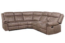 Dollum Motion 131" Sectional Sofa, Two Tone Chocolate Velvet Acme