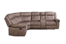 Dollum Motion 131" Sectional Sofa, Two Tone Chocolate Velvet Acme