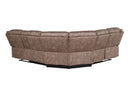 Dollum Motion 131" Sectional Sofa, Two Tone Chocolate Velvet Acme