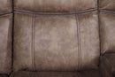 Dollum Motion 131" Sectional Sofa, Two Tone Chocolate Velvet Acme