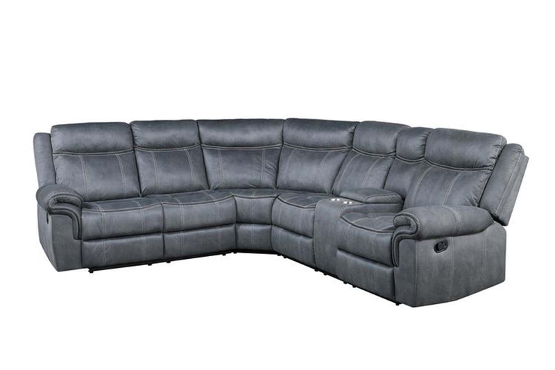 Dollum Motion 131" Sectional Sofa, Two Tone Gray Velvet Acme