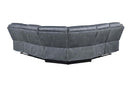 Dollum Motion 131" Sectional Sofa, Two Tone Gray Velvet Acme
