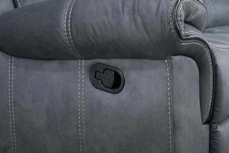 Dollum Motion 131" Sectional Sofa, Two Tone Gray Velvet Acme