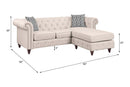 Waldina Reversible 90" Sectional Sofa, Beige Fabric Acme