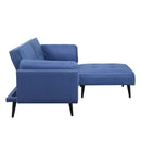 Nafisa Adjustable 81" Sofa & Ottoman, Blue Fabric Acme