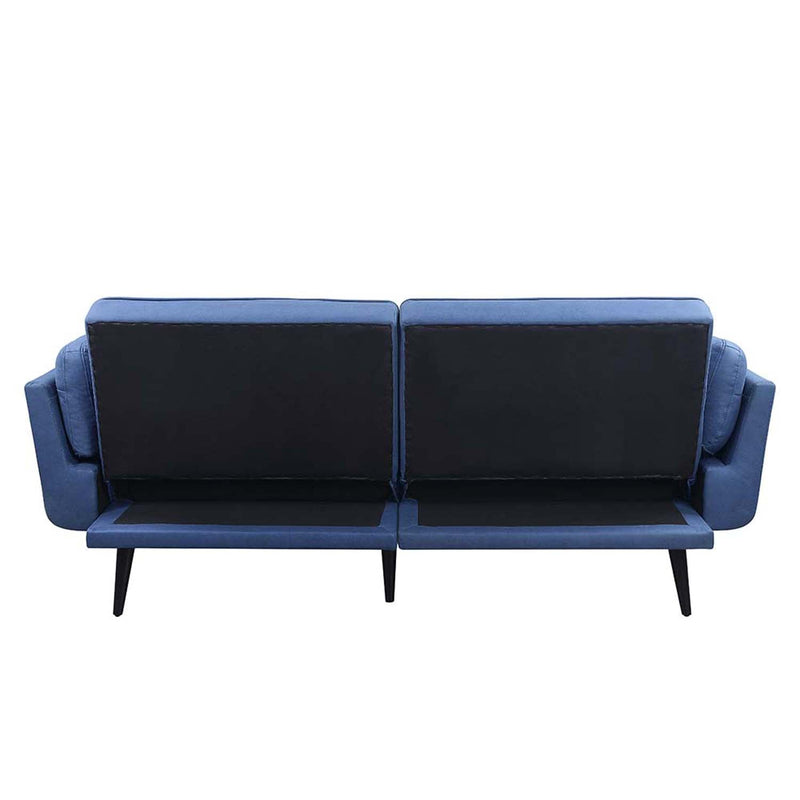 Nafisa Adjustable 81" Sofa & Ottoman, Blue Fabric Acme