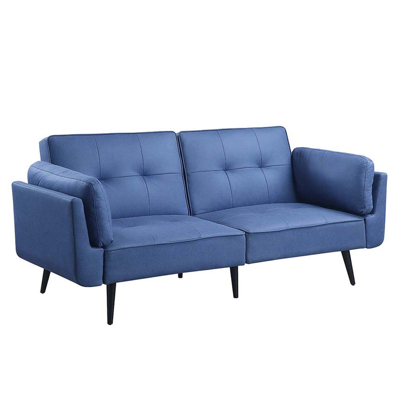 Nafisa Adjustable 81" Sofa & Ottoman, Blue Fabric Acme