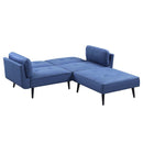 Nafisa Adjustable 81" Sofa & Ottoman, Blue Fabric Acme
