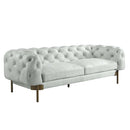 Ragle 96" Sofa, Vintage White Top Grain Leather Acme