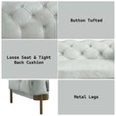 Ragle 96" Sofa, Vintage White Top Grain Leather Acme
