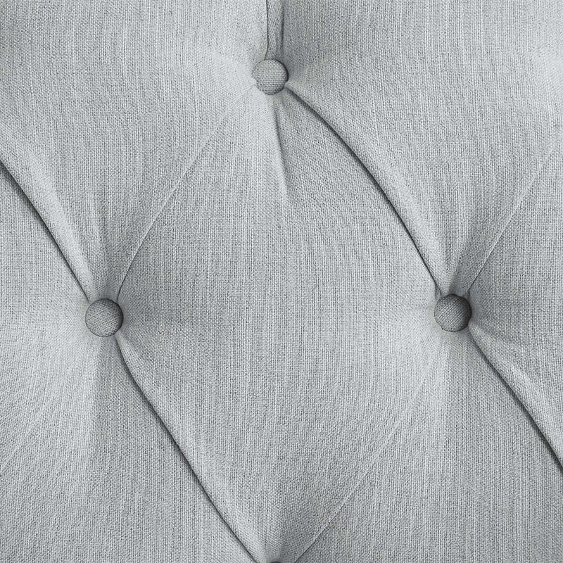 Katia 85" Sofa w/4 Pillows, Light Gray Linen & Weathered White Finish Acme