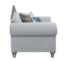 Pelumi 95" Sofa w/8 Pillows, Light Gray Linen & Platinum Finish Acme