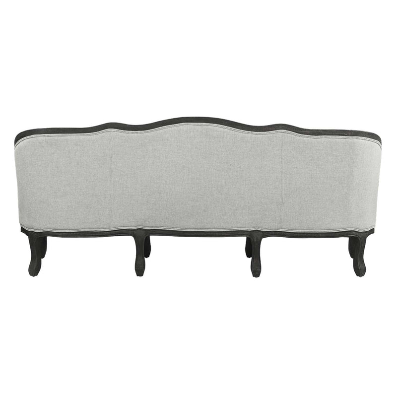Samael 84" Sofa w/3 Pillows, Gray Linen & Dark Brown Finish Acme