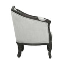 Samael 84" Sofa w/3 Pillows, Gray Linen & Dark Brown Finish Acme