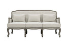 Tania 76" Sofa w/3 Pillows, Cream Linen & Gray Finish Acme