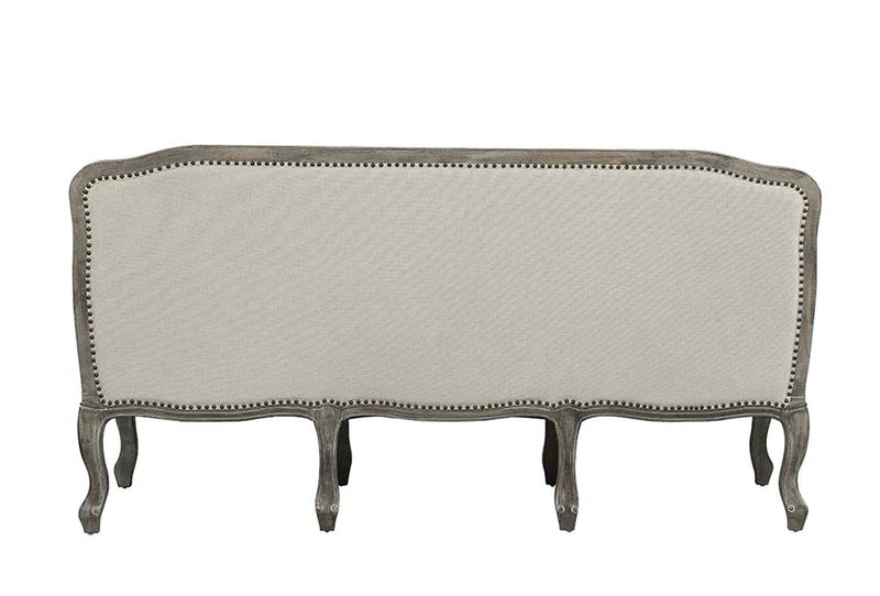 Tania 76" Sofa w/3 Pillows, Cream Linen & Gray Finish Acme