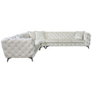 Atronia 133" Sectional Sofa w/4 Pillows, Beige Fabric Acme