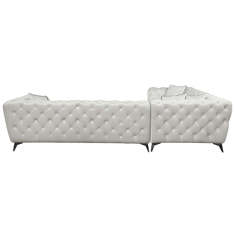 Atronia 133" Sectional Sofa w/4 Pillows, Beige Fabric Acme