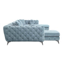 Zerah 164" Sectional Sofa w/7 Pillows, Dusty Blue Fabric Acme