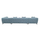 Zerah 164" Sectional Sofa w/7 Pillows, Dusty Blue Fabric Acme