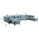 Zerah 164" Sectional Sofa w/7 Pillows, Dusty Blue Fabric Acme