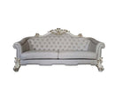 Vendome II 89" Sofa w/6 Pillows, Two Tone Ivory Fabric & Antique Pearl Finish Acme