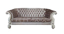 Versailles 99" Sofa w/7 Pillows, Ivory Fabric & Bone White Finish Acme
