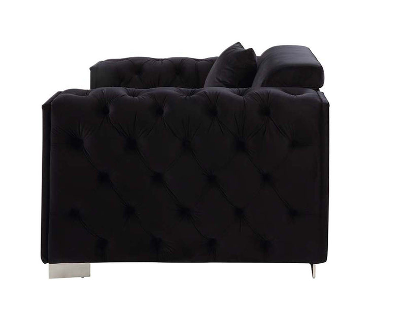 Trislar 94" Sofa w/4 Pillows, Black Velvet Acme