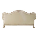 Dresden 85.5" Sofa w/4 Pillows, Faux Leather & Bone White Finish Acme