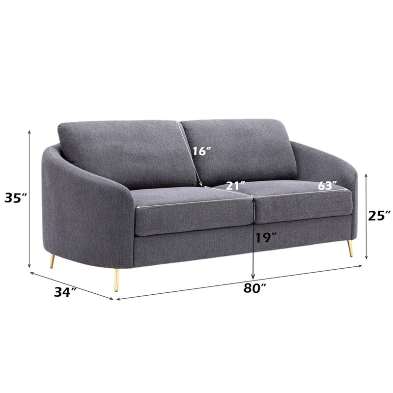 Yuina 80" Sofa, Gray Linen Acme