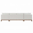 Valiant 127" Sectional sofa w/4 Pillows, Ivory Chenille Acme