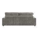 Tavia Reversible 84" Sectional Sofa w/6 Pillows, Gray Corduroy Acme