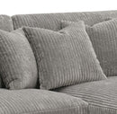 Tavia Reversible 84" Sectional Sofa w/6 Pillows, Gray Corduroy Acme