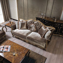 Betria 87" Sofa w/5 Pillows, Light Green Velvet, Gold & Black Acme