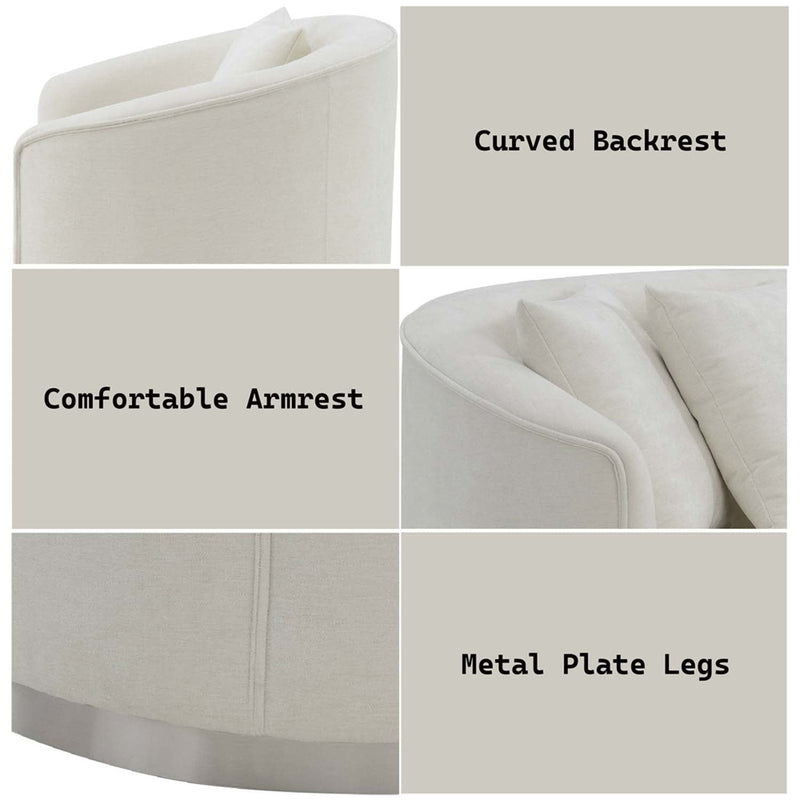 Odette 83" Sofa w/4 Pillows, Beige Chenille Acme