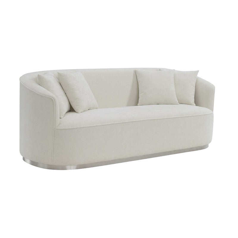Odette 83" Sofa w/4 Pillows, Beige Chenille Acme