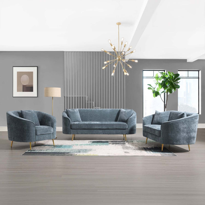 Nakendra 77" Sofa w/2 Pillows, Cobalt Blue Chenille Acme