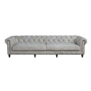 Ofer 122.05" Sofa, Vintage White Top Grain Leather Acme