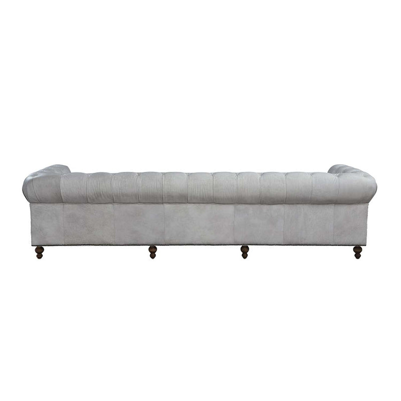 Ofer 122.05" Sofa, Vintage White Top Grain Leather Acme
