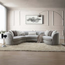 Ivria 215" Sectional Sofa w/9 Pillows, Gray Boucle Acme