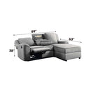 Destiny Motion 89" Sectional Sofa, Gray Linen Acme