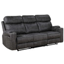 Hirah 86" Motion Sofa, Dark Gray Polish Microfiber Acme