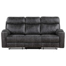 Hirah 86" Motion Sofa, Dark Gray Polish Microfiber Acme