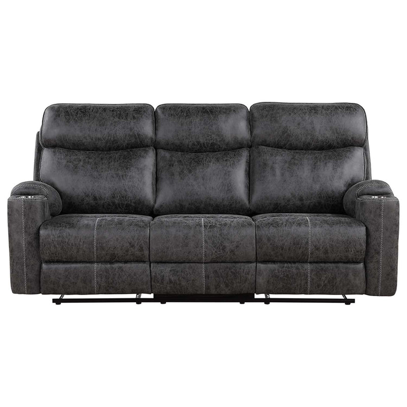 Hirah 86" Motion Sofa, Dark Gray Polish Microfiber Acme