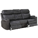 Hirah 86" Motion Sofa, Dark Gray Polish Microfiber Acme