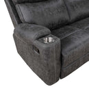 Hirah 86" Motion Sofa, Dark Gray Polish Microfiber Acme